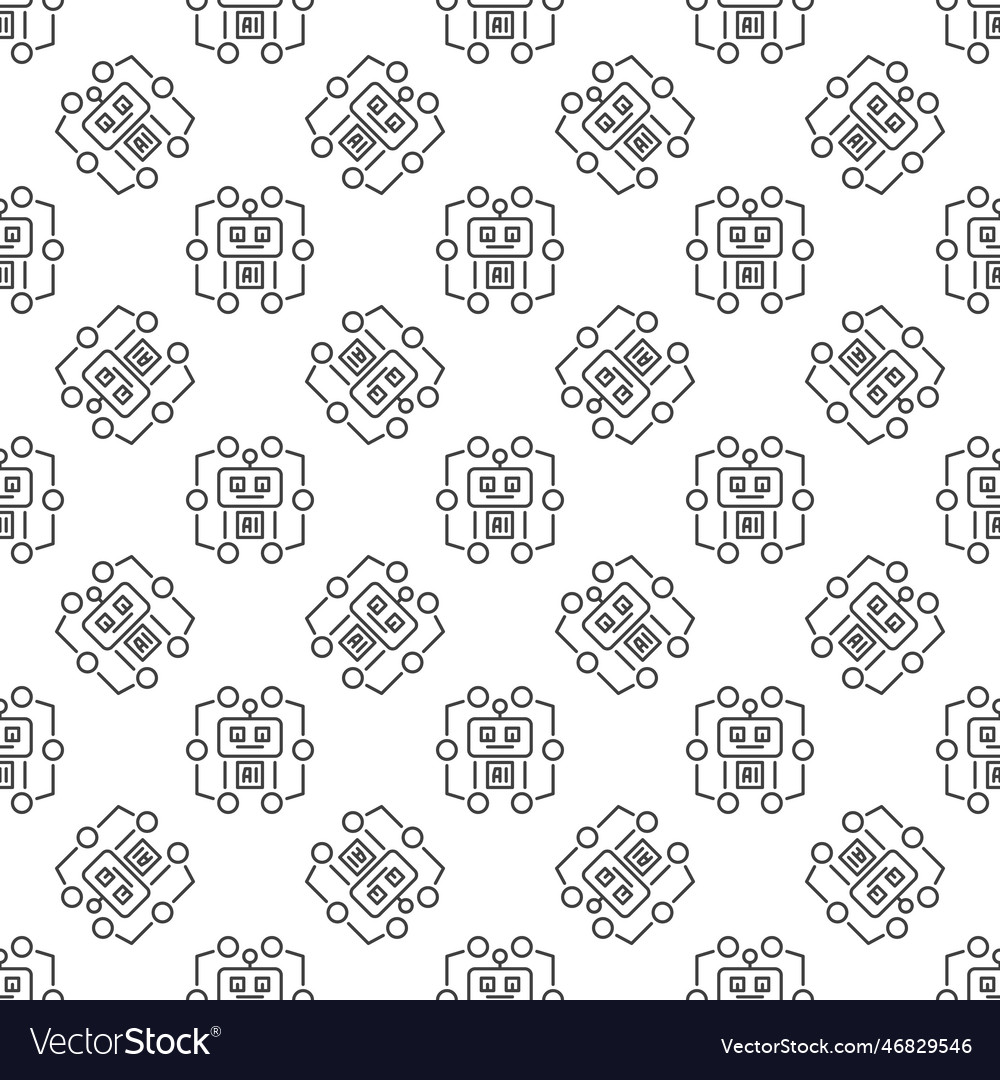 Ai robot artificial intelligence concept linear vector image Ai robot artificial intelligence concept linear