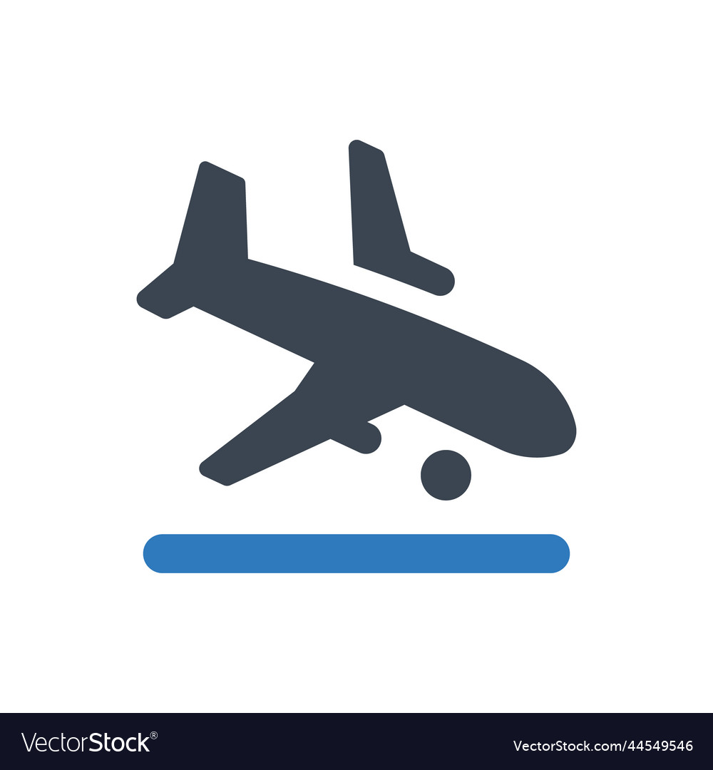 Airplane landing icon