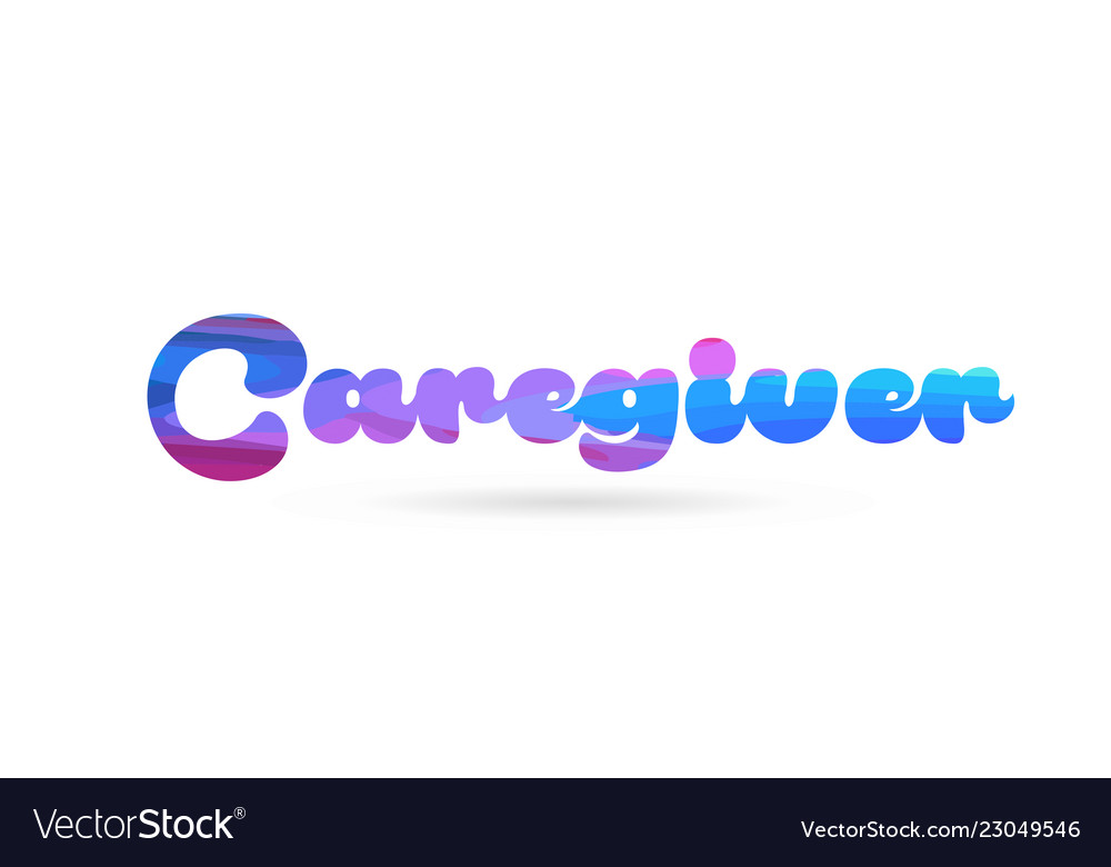 Caregiver rosa blaue Farbe Wort Text-Logo-Symbol