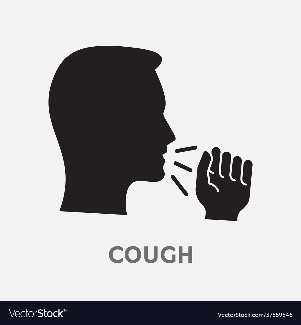 Coughing Man Icon On White Background Royalty Free Vector