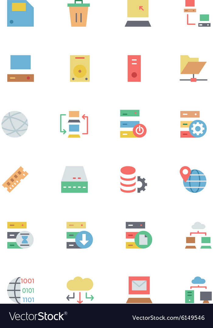 Database and server colored icons 2
