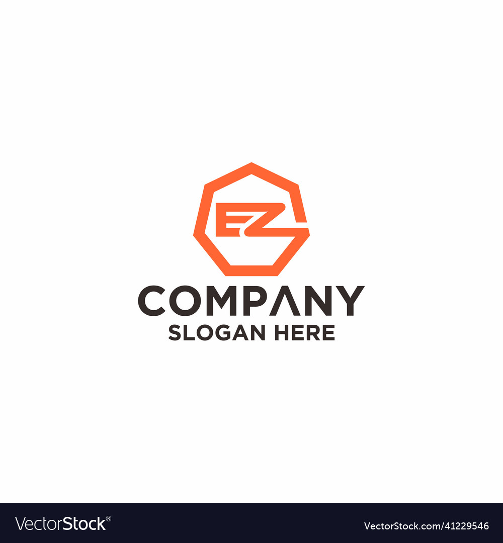 Ez initial monogram logo with hexagonal shape vector image Ez initial monogram logo with hexagonal shape