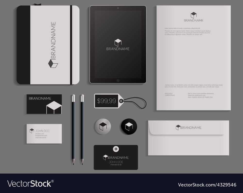 Modern corporate identity template design flat Vector Image