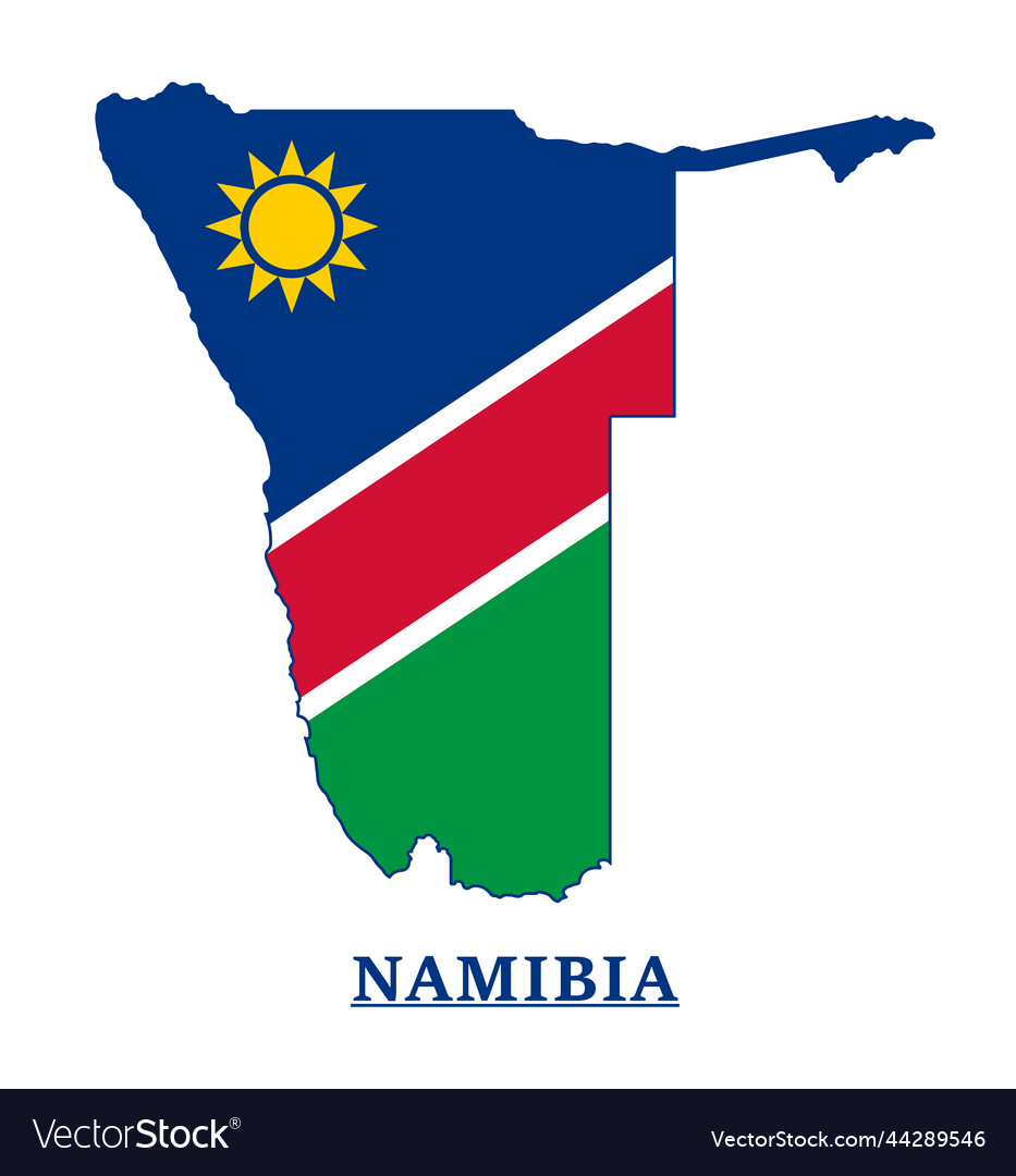 Namibia national flag map design vector image Namibia national flag map design