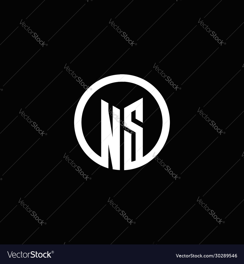 Ns monogram logo isolated with a rotating circle vector image Ns monogram logo isolated with a rotating circle