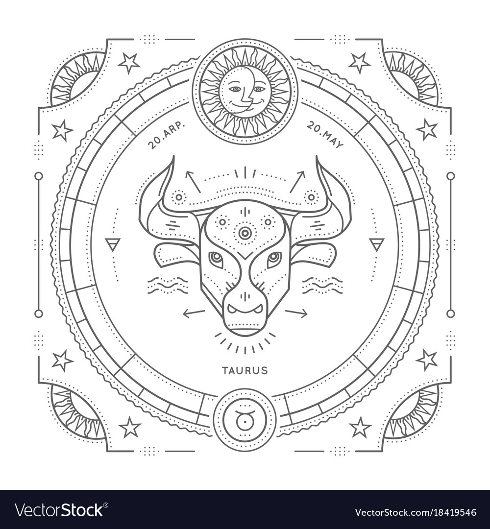 Retro Taurus Zodiac Sign