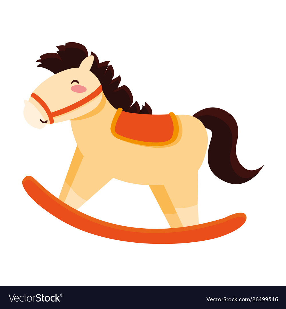 Rocking horse toy baby on white background Vector Image