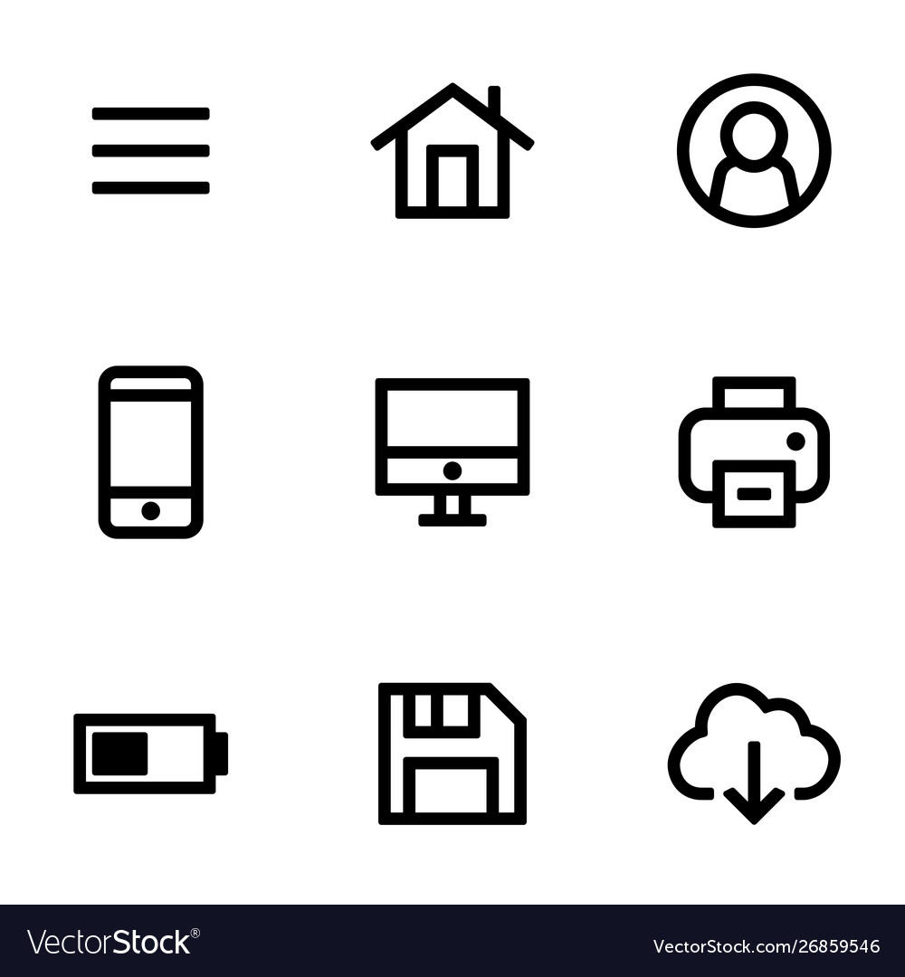 Set icons for simple flat style ui design