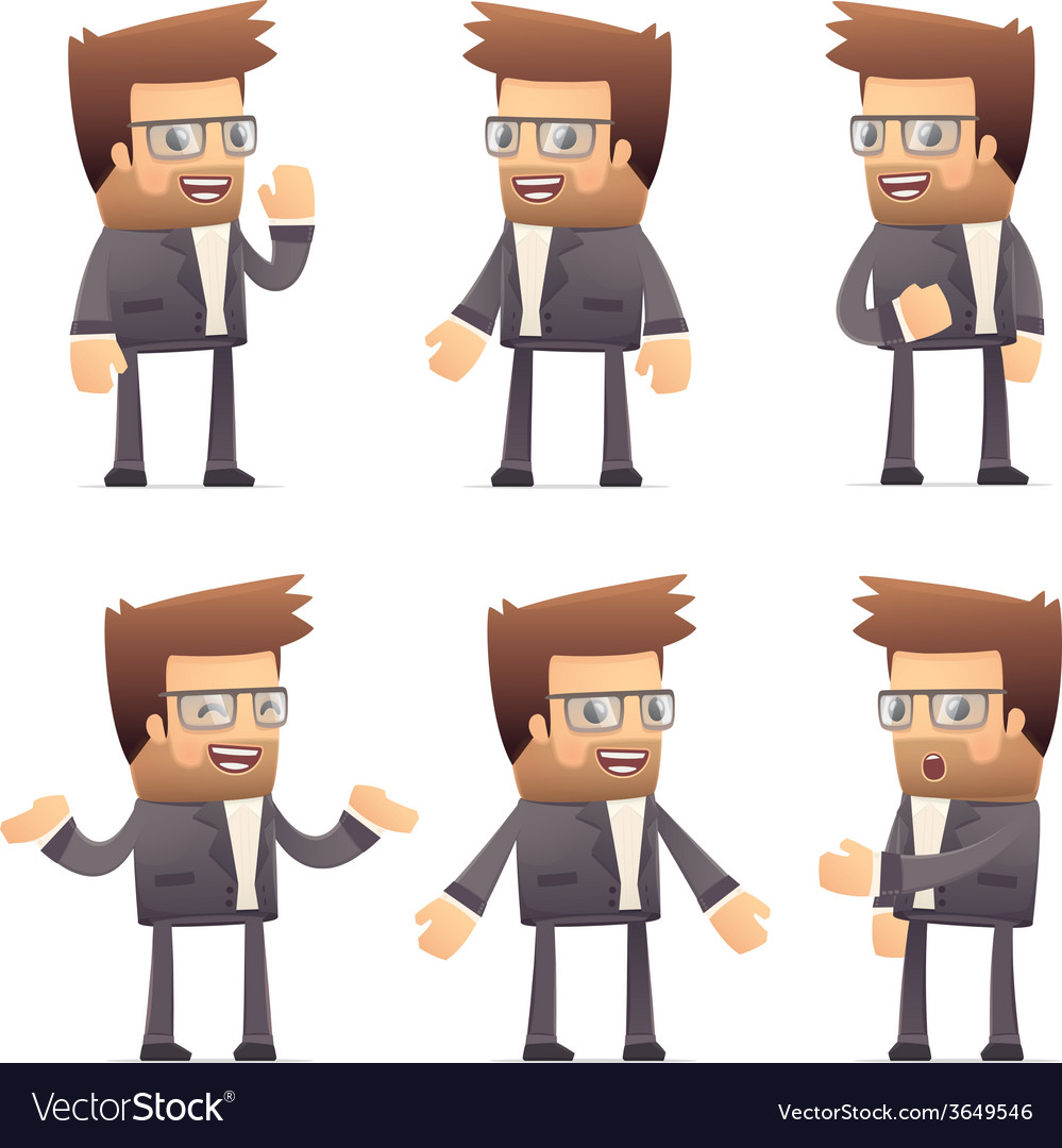 Set of director character in different poses