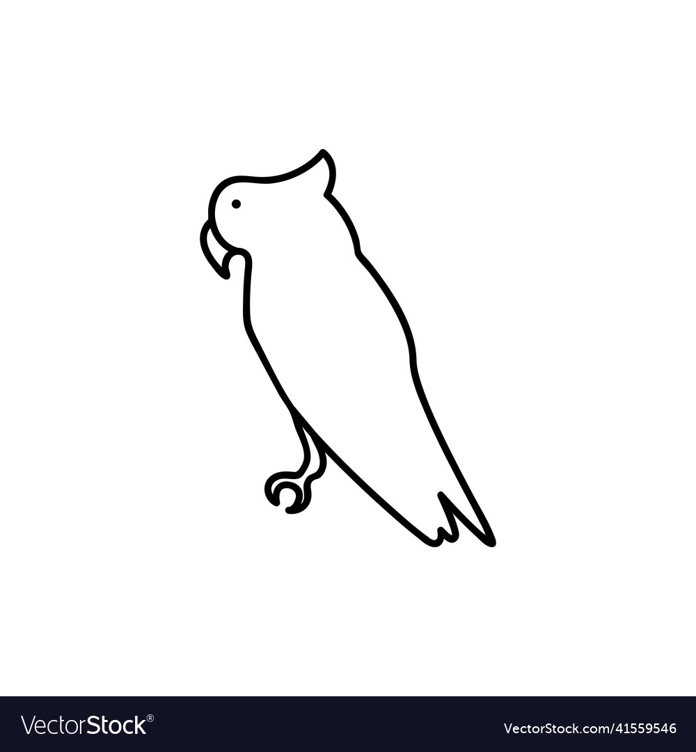 Web line icon parrot linear style sign for mobile vector image Web line icon parrot linear style sign for mobile