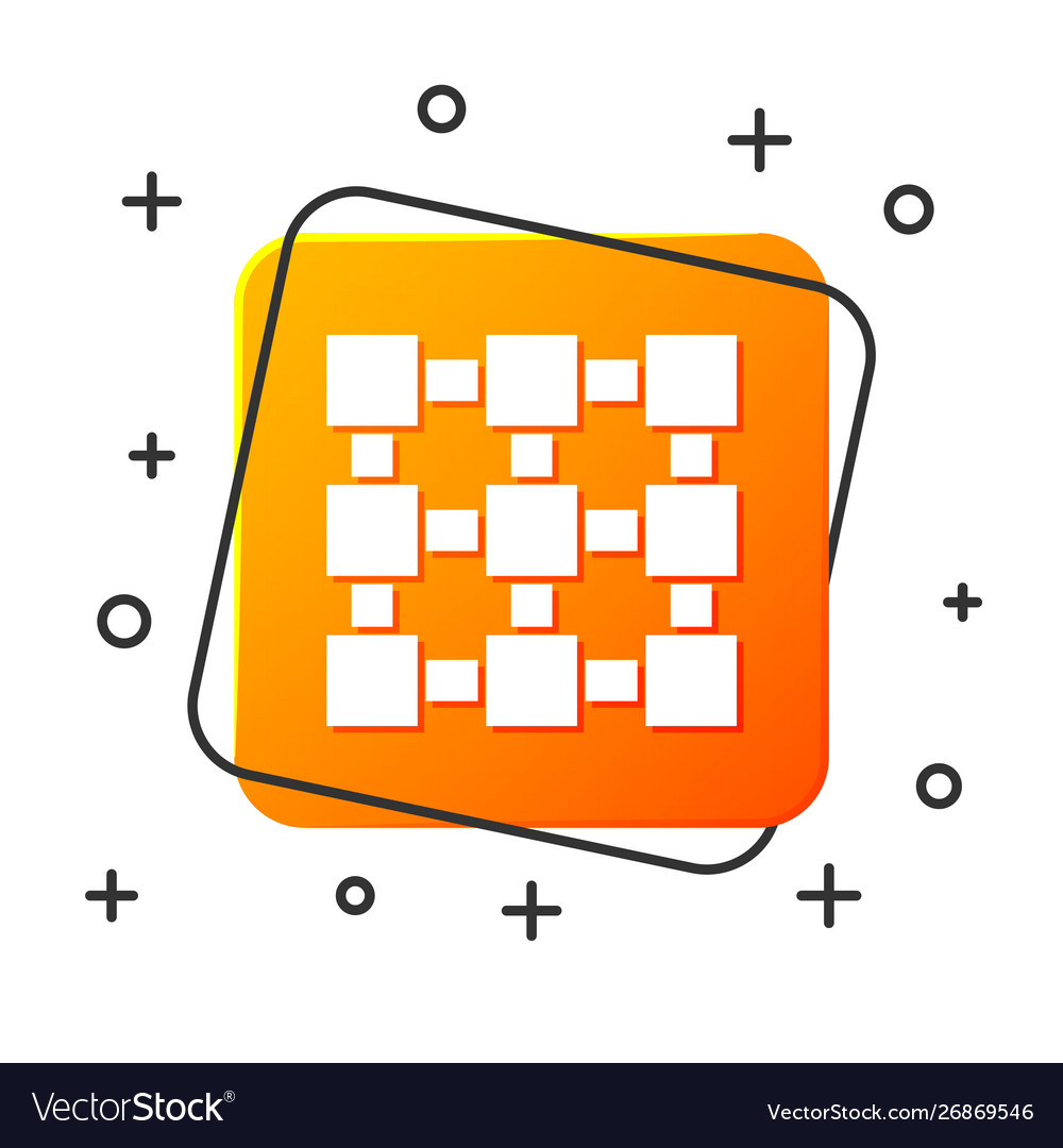 White blockchain technology icon isolated on Vector Image White blockchain technology icon isolated on