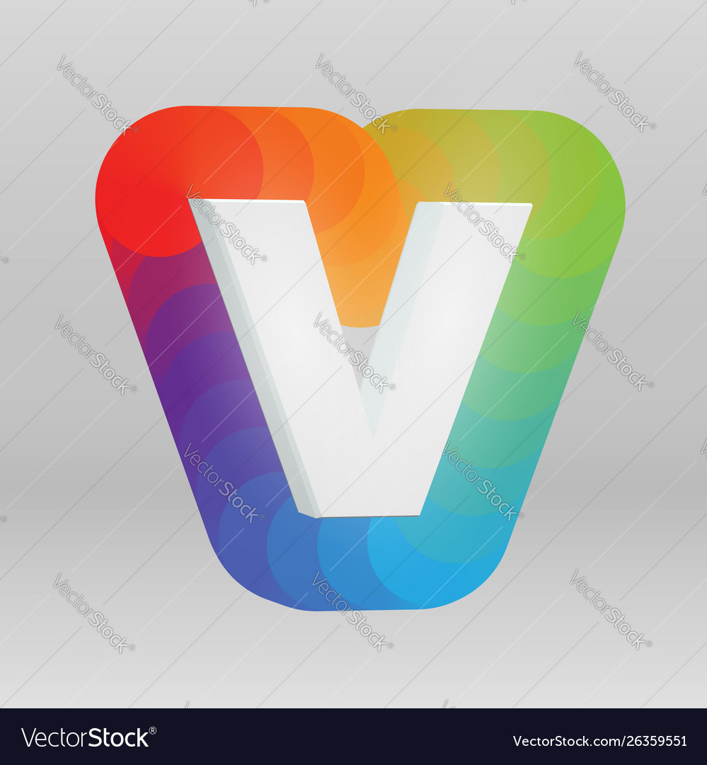3d character from a fontset with colorful