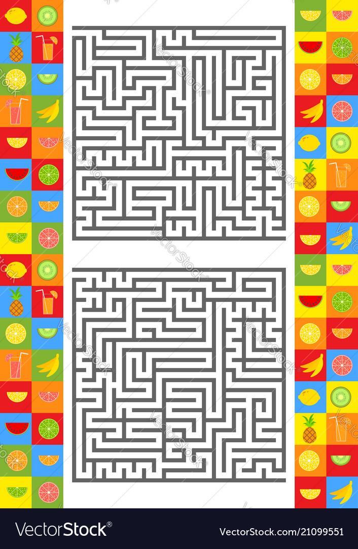 Abstract complex square isolated labyrinth vector image Abstract complex square isolated labyrinth