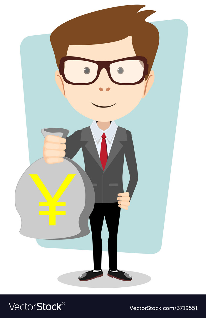 Bisnesmen bag holds the yen
