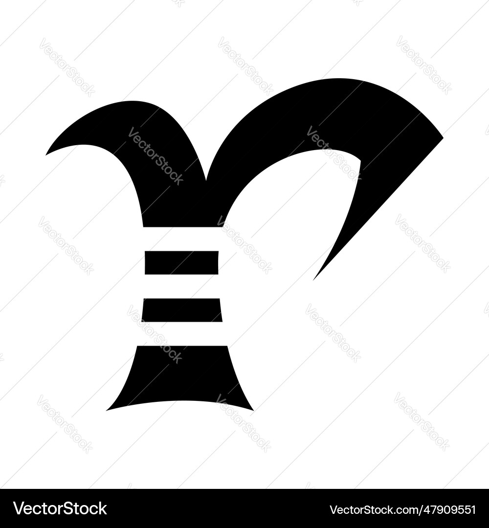 Black striped letter r icon Royalty Free Vector Image