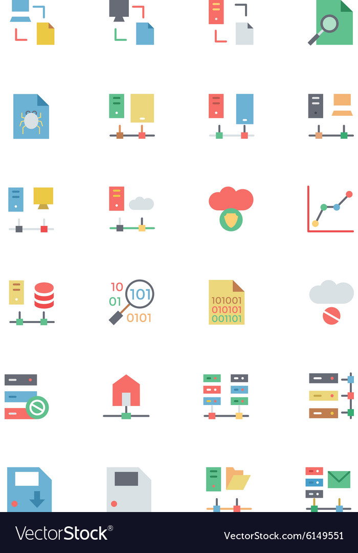 Database and server colored icons 5