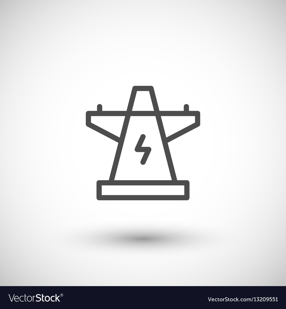 Electric power tower line icon Royalty Free Vector Image