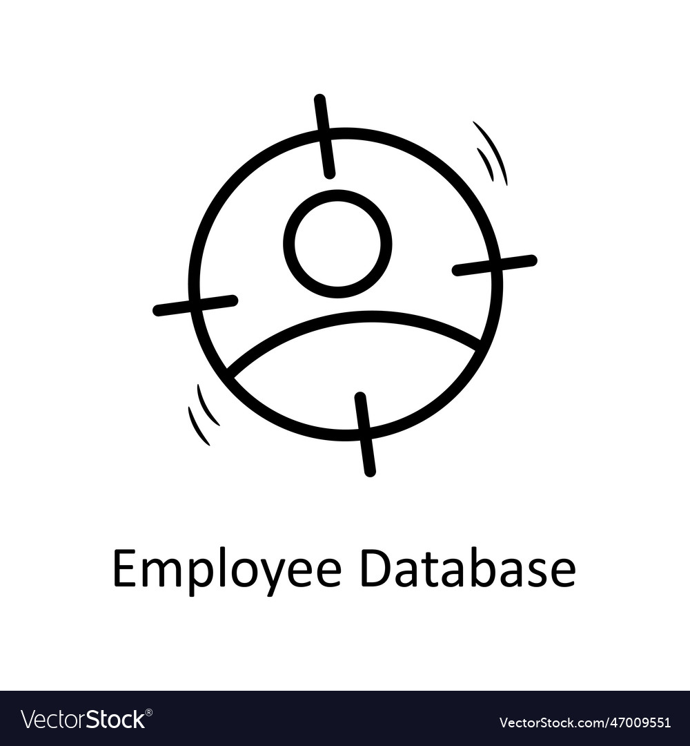 Employee database outline icon design illus