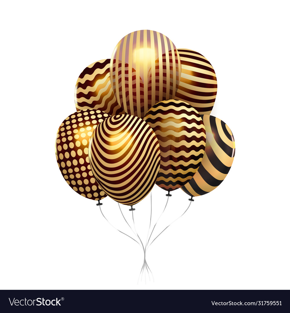 Gold balloons isolated on white background Vector Image