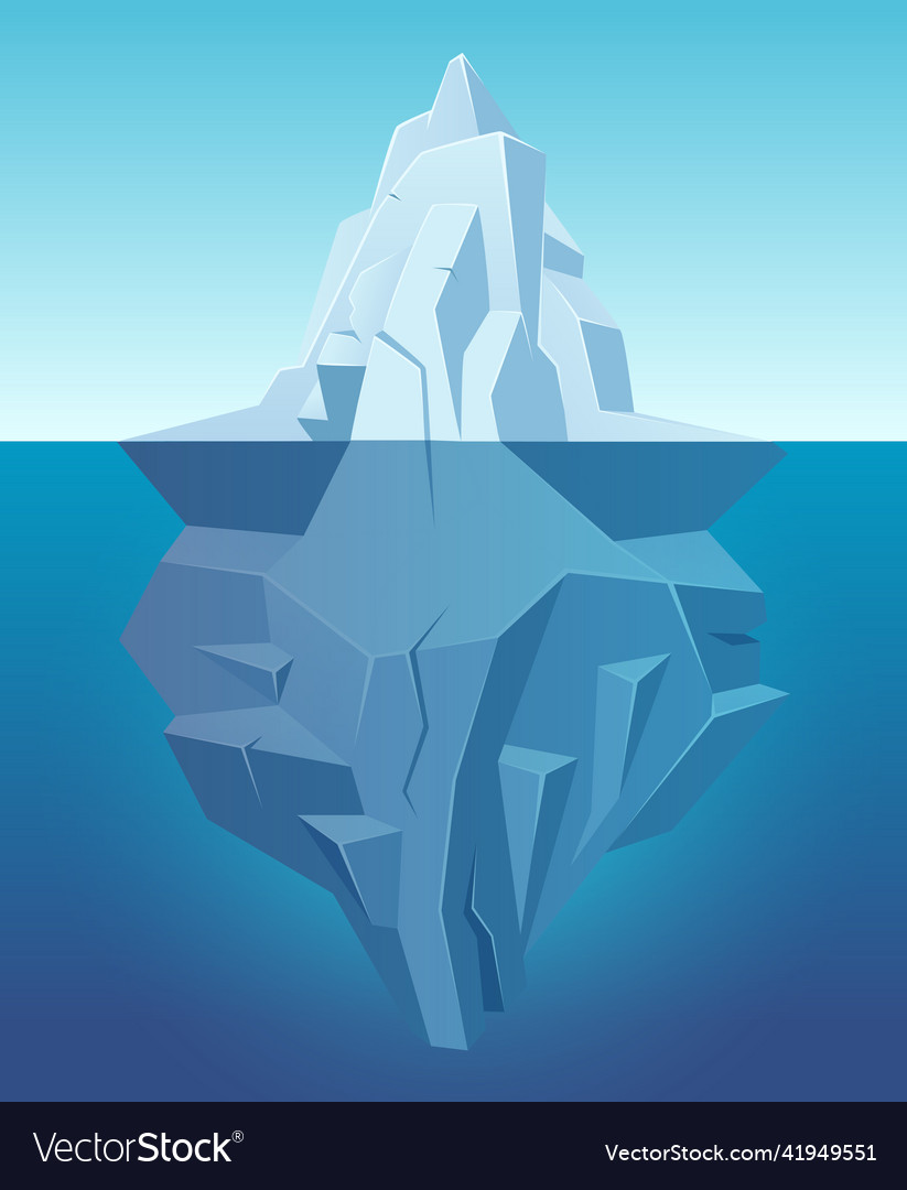 Iceberg in ocean big ice white rock in water Vector Image