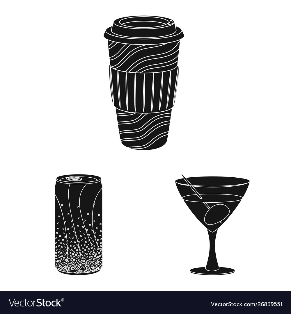 Isolated object drink and bar icon collection vector image Isolated object drink and bar icon collection