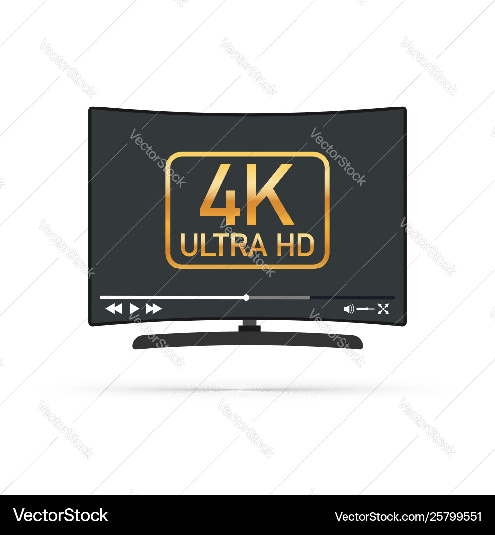 Modern flat screen tv with ultra high definition Vector Image