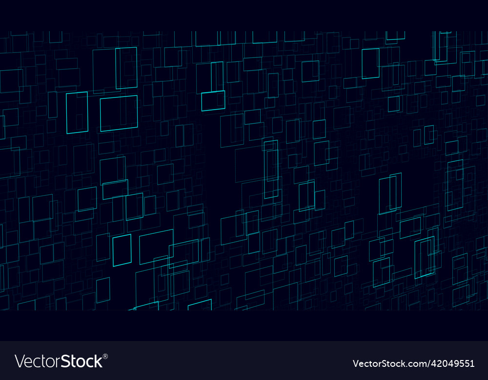 Pattern with three-dimensional blue color squares vector image Pattern with three-dimensional blue color squares