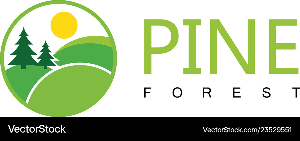 Pine forest logo Royalty Free Vector Image - VectorStock