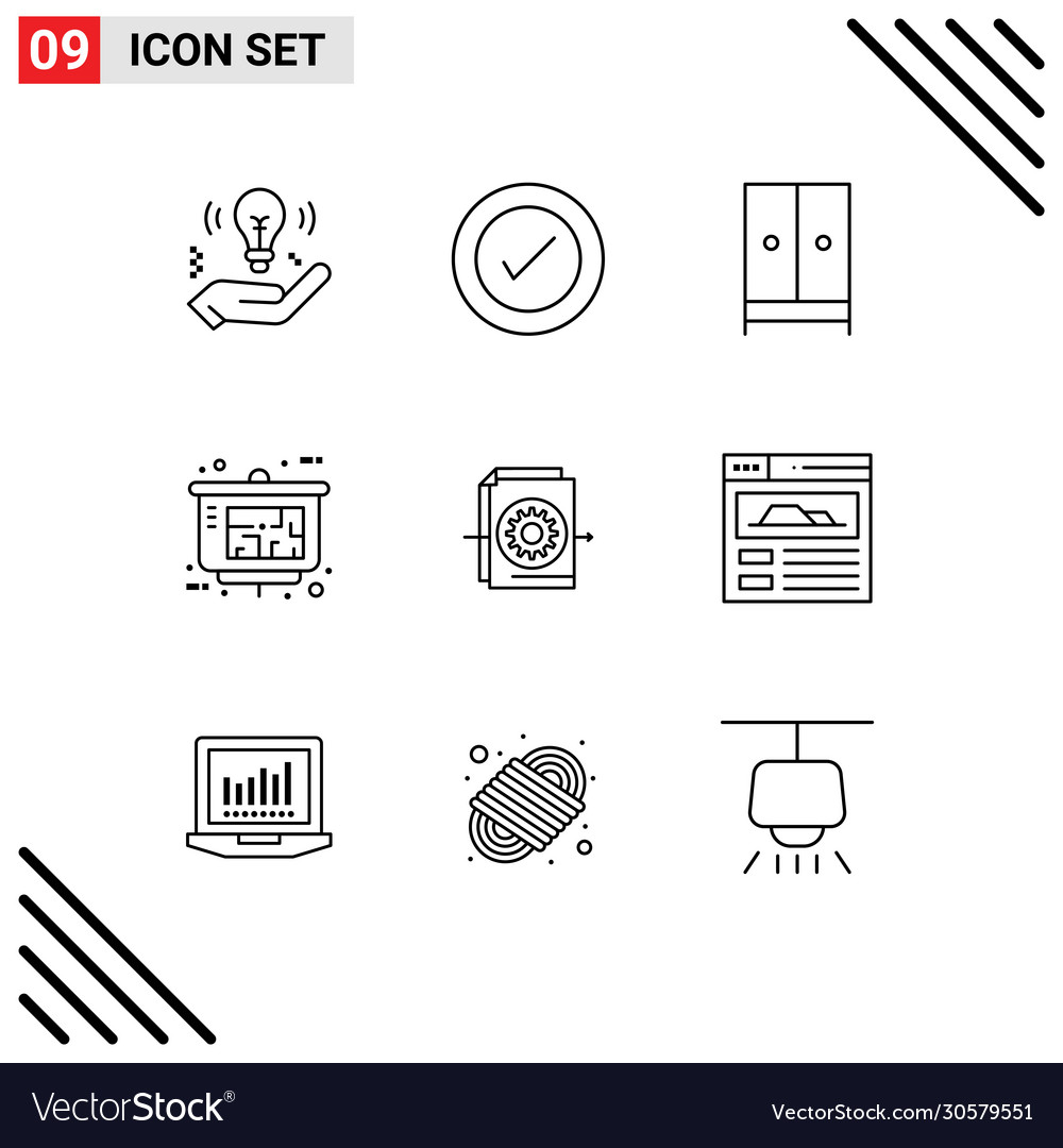 Set 9 outlines on grid for document property