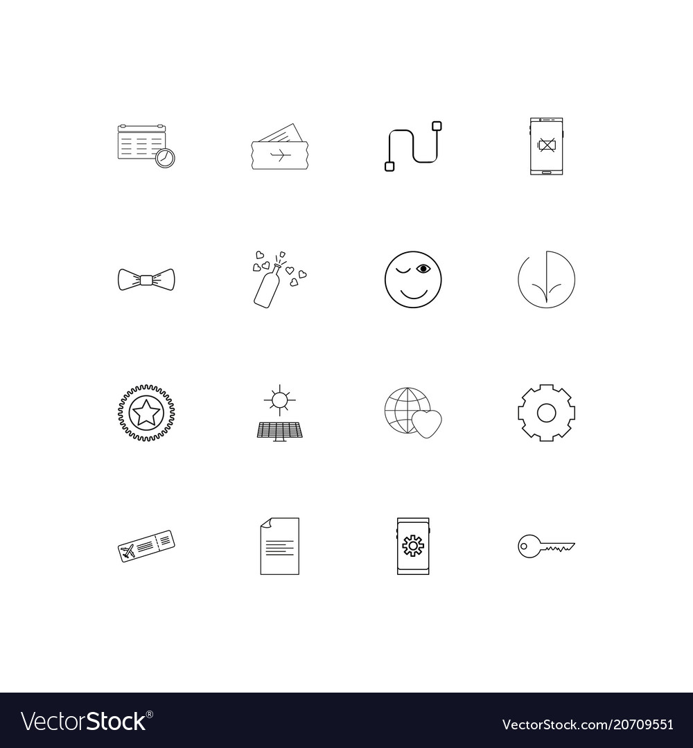 Signs and symbols simple linear icons set