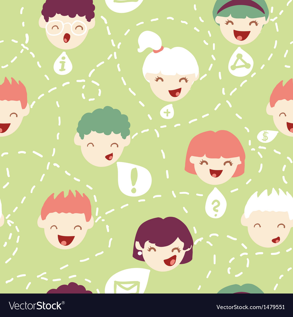 Talking People Seamless Pattern