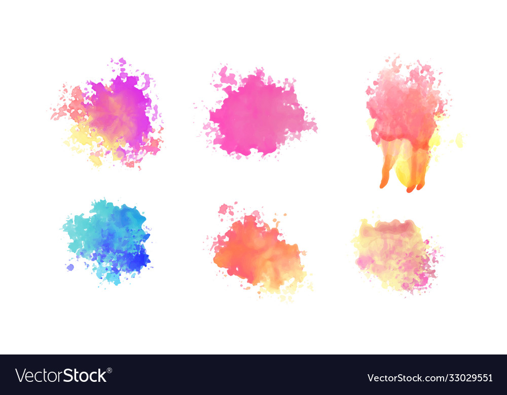 Watercolor Paint Splatter Set