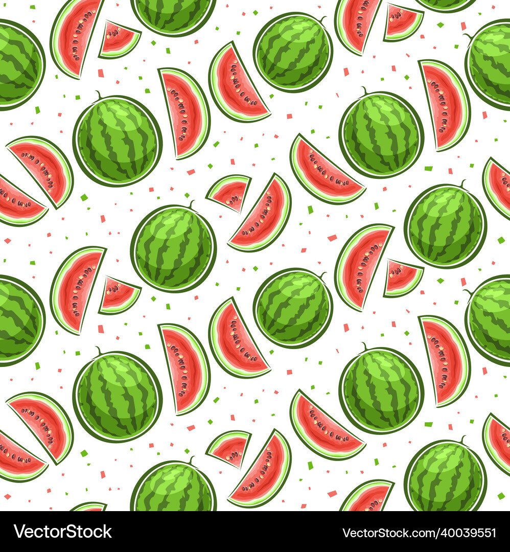 Watermelon seamless pattern Royalty Free Vector Image