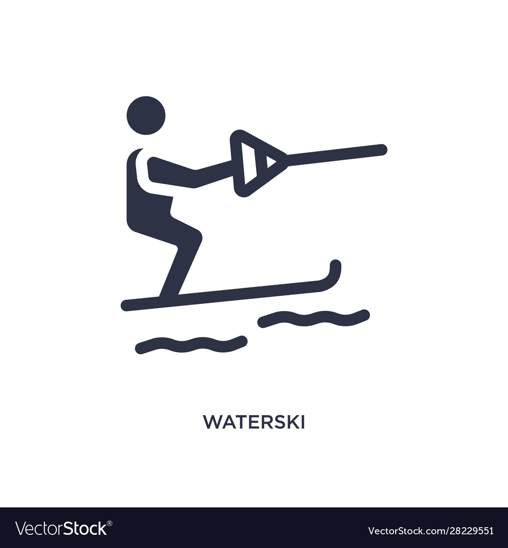 Waterski icon on white background simple element