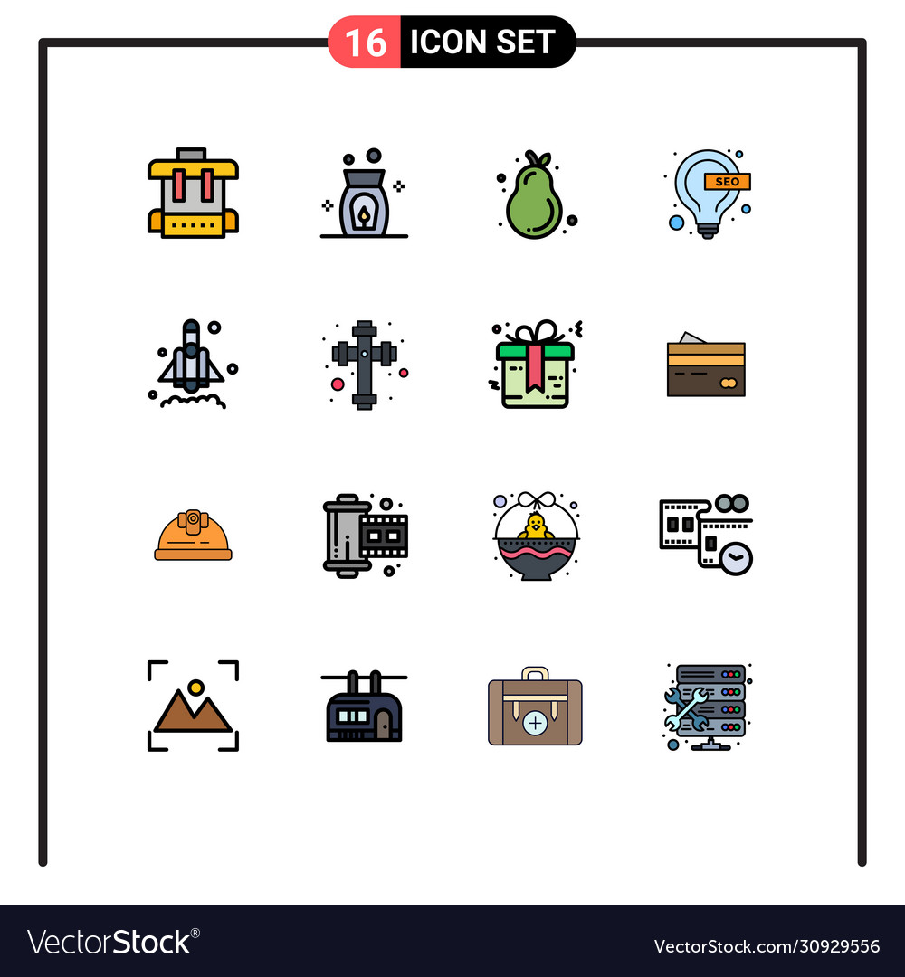 16 user interface flat color filled line pack