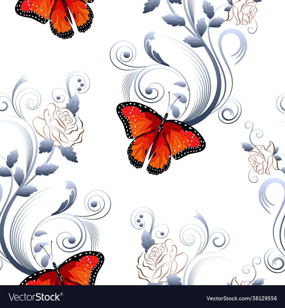 Abstract pattern with butterflies