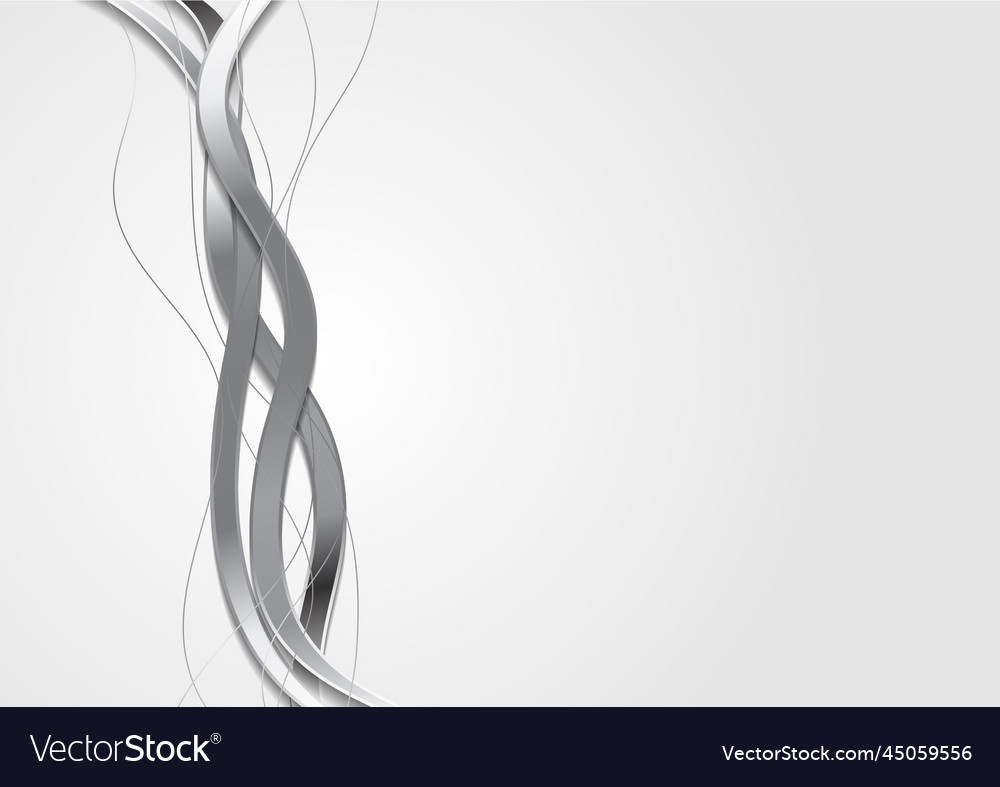 Abstract silver waves design Royalty Free Vector Image