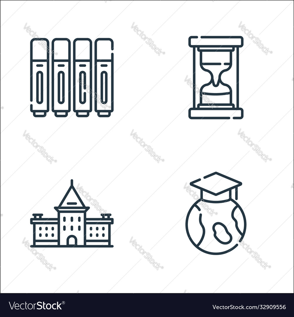Academy line icons linear set quality