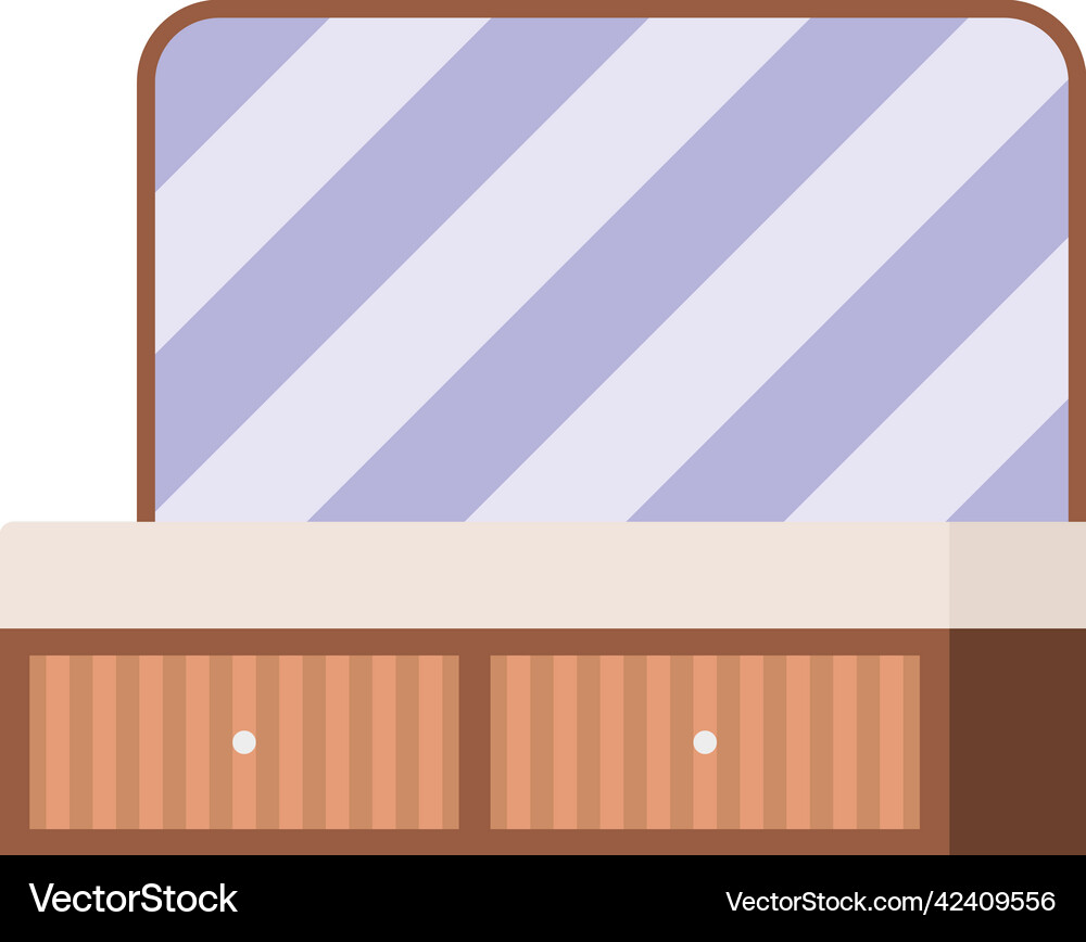 Bathroom mirror and drawer Royalty Free Vector Image