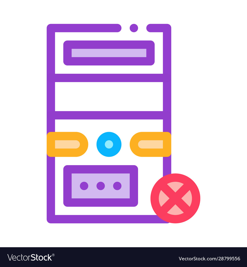 Broken computer icon outline