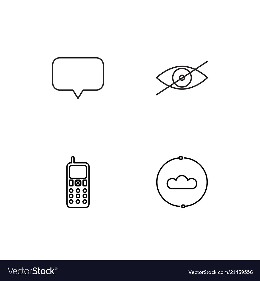 Communication linear icons set simple outline