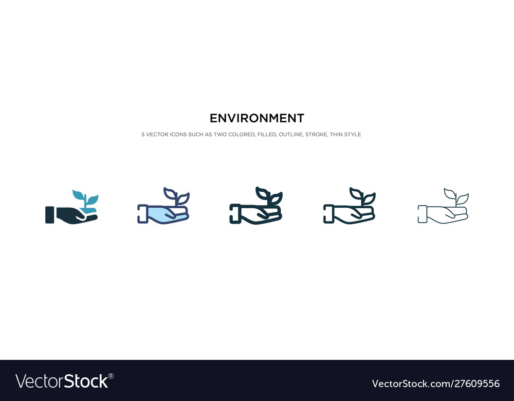 Environment icon in different style two colored