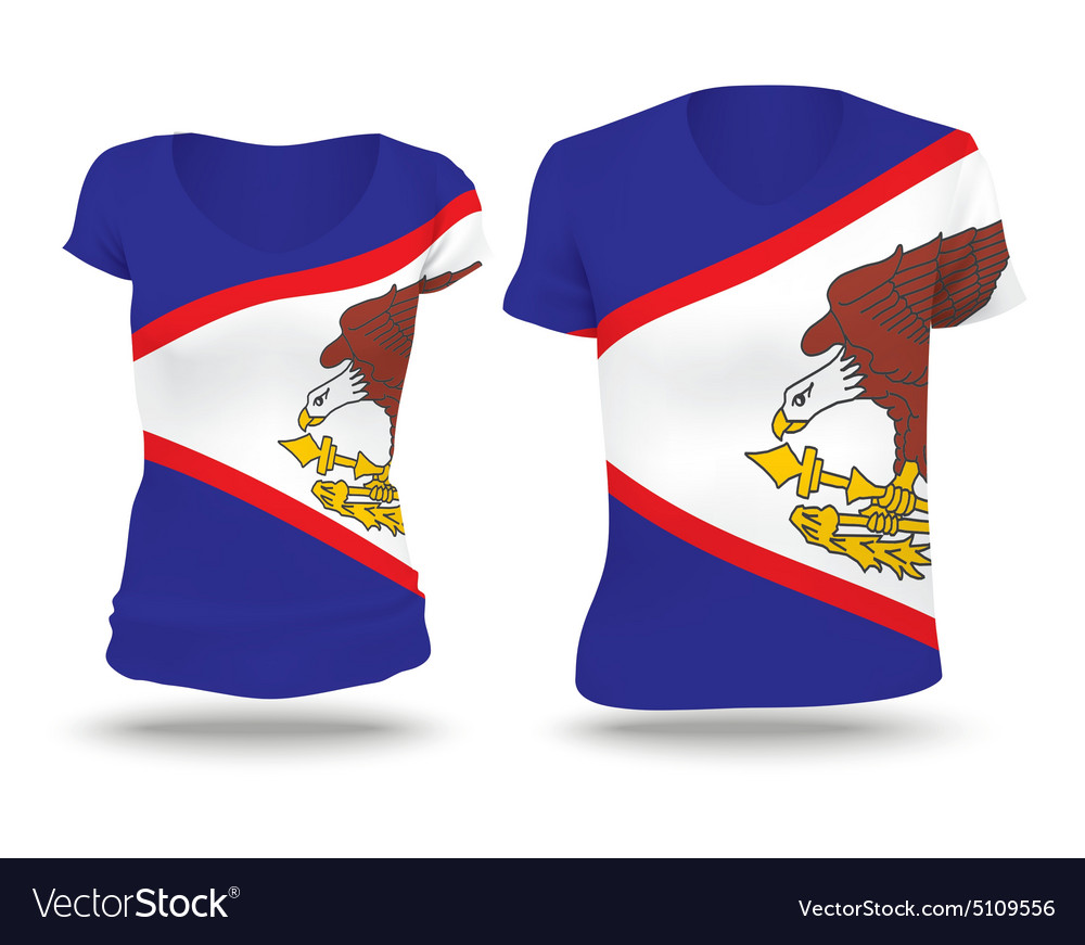 Flag shirt design of american samoa Royalty Free Vector