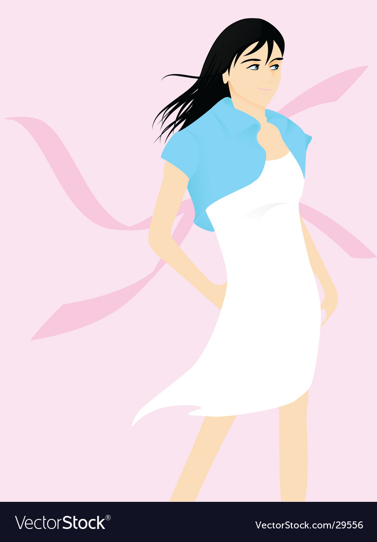 Girl with windblown hair