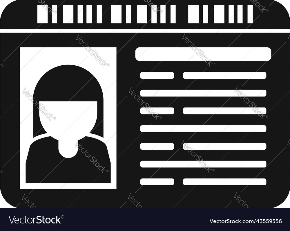 Id card staff icon simple business pass Royalty Free Vector