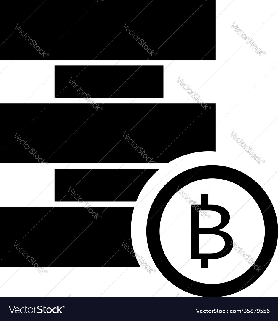 Image bitcoin database icon vector image Image bitcoin database icon