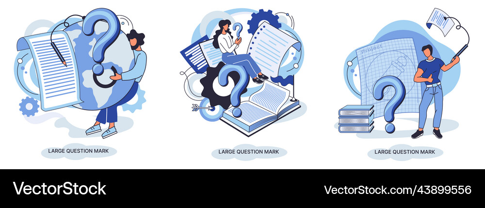 Ladge question mark problem and solution concept Vector Image