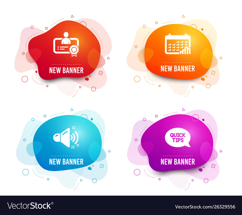 Loud sound calendar graph and certificate icons vector image Loud sound calendar graph and certificate icons