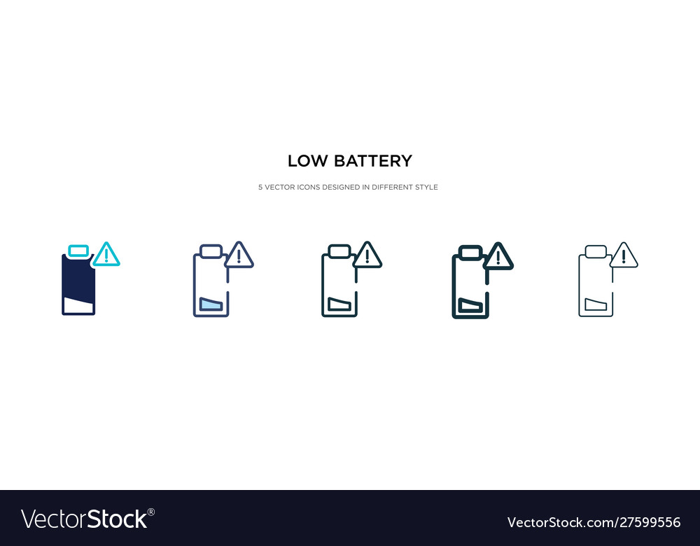 Low battery icon in different style two colored