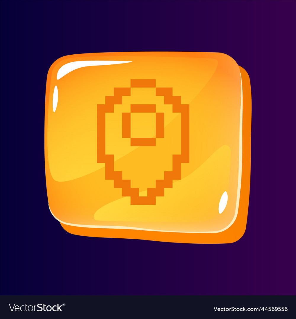 Mark on map glossy ui button with pixelated icon